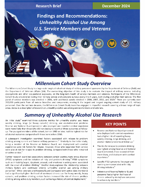 Unhealthy Alcohol Use Among U.S. Service Members and Veterans